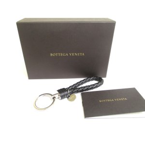 Photo: BOTTEGA BENETA Intrecciato Black Leather Key Chain Key Holder #a707