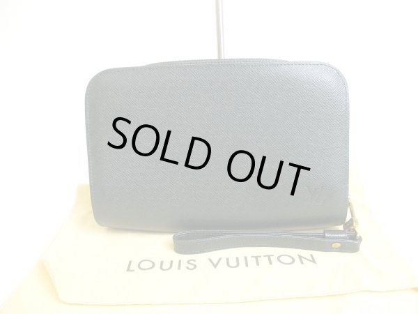 Photo1: LOUIS VUITTON Taiga Episea Leather Clutch Bag Document Case Baikal #a708