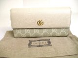 Photo: GUCCI Marmont G Off White Leather Continental Wallet Flap Long Wallet #a709
