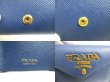Photo10: PRADA Blue Saffiano Mtal Leather Trifold Wallet Compact Wallet #a717