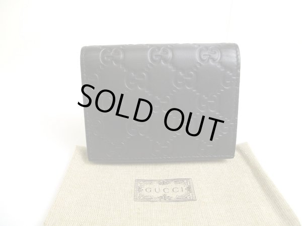 Photo1: GUCCI GG Guccissima Black Leather Card Holder #a723
