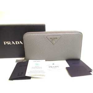 Photo: PRADA Black Leather Large Round Zip Long Wallet #a725