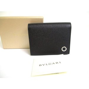 Photo: BVLGARI Black Grain Calf Leather Business Card Case Card Holder #a731