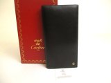 Photo: Cartier Pasha de Cartier Black Leather Bifold Long Flap Wallet Purse #a732