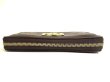 Photo6: GUCCI GG Dark Brown Leather Round Zip Wallet #a735