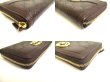 Photo7: GUCCI GG Dark Brown Leather Round Zip Wallet #a735