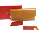 Photo: Cartier Marcello de Cartier Brown Leather Bifold Long Wallet #a737