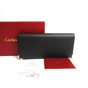 Photo: Cartier Must de Cartier Black Leather BFlap Bil Wallet #a743