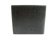 Photo2: GUCCI Embossed GG Black Leather Bifold Wallet Compact Wallet #a745