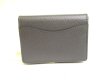 Photo2: Salvatore Ferragamo Gray Black Leather Business Card Holder #a746