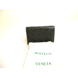 Photo: BOTTEGA VENETA Intrecciato Deep Gray Leather Business Card Holder #a748