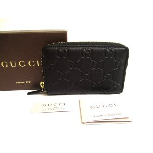 Photo: GUCCI Guccissima Black Leather Round Zip Coin Purse #a750