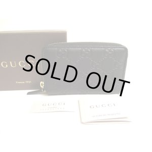 Photo: GUCCI Guccissima Black Leather Round Zip Coin Purse #a750