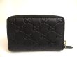 Photo2: GUCCI Guccissima Black Leather Round Zip Coin Purse #a750
