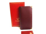 Photo: Cartier Must de Cartier Bordeaux Leather Bifold Long Wallet #a754