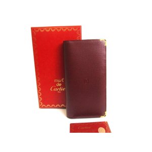 Photo: Cartier Must de Cartier Bordeaux Leather Bifold Long Wallet #a754