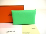 Photo: HERMES Vert Vertigo Menthe Veau Epson Leather Card Case Card Holder Calvi #a757