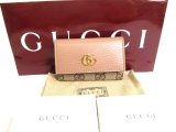 Photo: GUCCI Double G GG Dusty Pink Leather Gold H/W 6 Pics Key Chain #a760