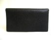 Photo2: BVLGARI Black Leather Logo Clip Gold H/W Flap Long Wallet #a766