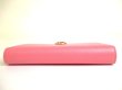 Photo6: BVLGARI Pink Leather Logo Clip Gold H/W Flap Long Wallet #a769