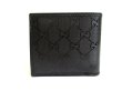 Photo2: GUCCI Imprimee Black Coating Canvas Leather Bifold Wallet Purse #a770