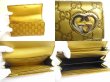 Photo8: GUCCI Guccissima Gold Leather Heart Motif Flap Wallet #a776