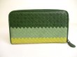 Photo2: BOTTEGA VENETA Intrecciato Green Tricolor Leather Round Zip Wallet Purse #a777
