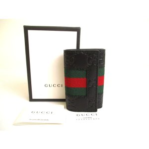 Photo: GUCCI Guccissima Black Leather 6 Pics Key Cases #a781