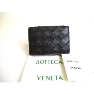 Photo: BOTTEGA VENETA Intrecciato Black Calf Leather Business Card Holder #a792