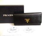 Photo: PRADA Black Saffiano Leather 6 Pics Key Chain #a796