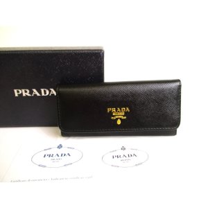 Photo: PRADA Black Saffiano Leather 6 Pics Key Chain #a796