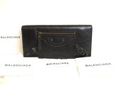 Photo: BALENCIAGA Black Leather Flap Wallet The Classic Money #a816