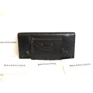 Photo: BALENCIAGA Black Leather Flap Wallet The Classic Money #a816