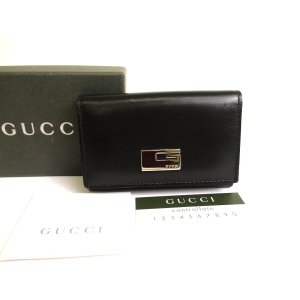 Photo: GUCCI Vintage Black Leater 6 Pics Key Chain #a829