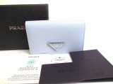 Photo: PRADA Light Blue Saffiano Leather Card Case Card Holder #a834