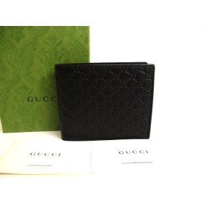 Photo: GUCCI GG Guccissima Black Signature Leather Bifold Wallet #a836
