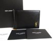 Photo1: Saint Laurent YSL Black Leather Gold H/W Bifold Bill Wallet #a850