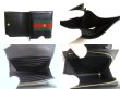 Photo8: GUCCI Double G Black Leather Web Stripe Ophidia Bifold Wallet # a851