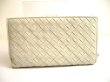 Photo2: BOTTEGA VENETA Intrecciato Off White Leather Flap Long Wallet #a857