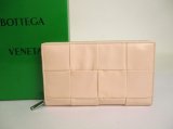 Photo: BOTTEGA VENETA Cassette Pink Beige Paper Calf Leather Zip Around Wallet #a878