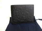 Photo: Christian Dior Black Leathers Bifold Wallet Compact Wallet #a882