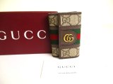 Photo: GUCCI GG Beige Coating Leather Brown Leather 6 Pics Key Cases #a889