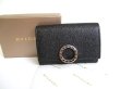 Photo1: BVLGARI Black Leather Logo Clip Coin Purse #a895