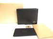 Photo1: BVLGARI Black Emerald Green Leather Bifold Wallet Compact Wallet #a896