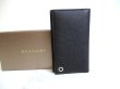 Photo1: BVLGARI Man Black Leather Flap BIfold Long Wallet #a897