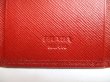 Photo10: PRADA Red Saffiano Metal Leather 6 Pics Key Chain #a909