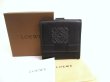 Photo1: LOEWE Anagram Black Leather Bifold Wallet Compact Wallet #a910