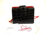 Photo: Christian Louboutin Loubi54 Black Red Leather Bifold Wallet #a911