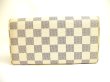 Photo2: LOUIS VUITTON Damier Azur White Leather Flap Wallet Purse Sarah #a914
