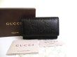 Photo1: GUCCI Guccissima Black Leather 6 Pics Key Chain #a921